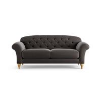 Habitat Brooker Velvet 3 Seater Sofa - Grey - Ash Leg