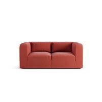 Habitat Lars Fabric 2 Seater Sofa - Papaya - Ash Leg