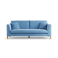 Habitat Aston Velvet 3 Seater Sofa - Sky Blue - Ash Leg