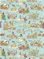 Sanderson Disney Snow White Puddle Blue Wallpaper