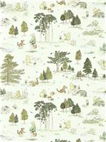 Sanderson Disney Winnie The Pooh Macaron Green Wallpaper