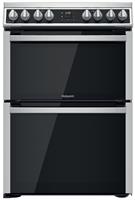 Hotpoint HDM67V8D2CX/UK 60cm Double Electric Cooker - Black