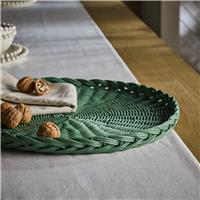 Habitat Handwoven Rattan Decorative Tray - Green
