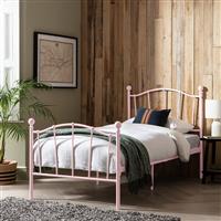 Argos Home Fleur Single Metal Bed Frame - Pink