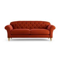 Habitat Brooker Velvet 4 Seater Sofa - Orange - Ash Leg