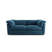 Habitat Wynn Velvet 3 Seater Sofa - Ink Blue - Ash Leg