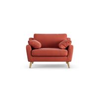 Habitat Ivor Fabric Cuddle Chair - Papaya - Ash Leg