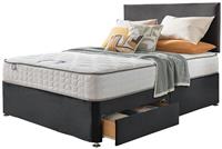 Silentnight Comfort Double 2 Drawer Divan Bed - Charcoal