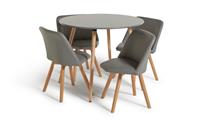 Habitat Quattro Grey Dining Table & 4 Grey Chairs