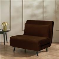Habitat Roma Single Velvet Chairbed - Chocolate