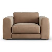 Habitat Ayr Velvet Cuddle Chair - Latte