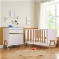Tutti Bambini Fuori 2 Piece Nursery Cot Bed Set - White