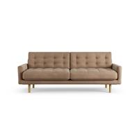 Habitat Fenner Velvet 3 Seater Sofa - Latte - Ash Leg