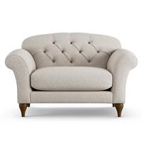 Habitat Brooker Fabric Cuddle Chair - Natural - Dark Leg