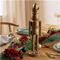 Habitat Gold Coloured Wooden Nutcracker Christmas Decoration