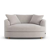 Habitat Sacha Fabric Cuddle Chair - Natural - Ash Leg