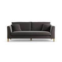 Habitat Aston Velvet 3 Seater Sofa - Slate Grey - Ash Leg