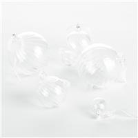 Argos Home Pack of 6 Mixed Size Clear Glass Bauble