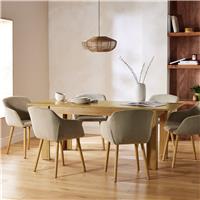 Argos Home Miami Oak Extend Dining Table & 6 Natural Chairs