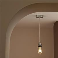 Habitat Metal Pendant Light - Polished Chrome