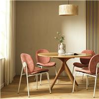Habitat Austin Oak Dining Table & 4 Pink Chairs