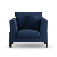 Habitat Aston Fabric Armchair - Navy Blue - Black Leg