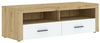 Habitat Gamma 2 Drawer TV Unit - Natural & White