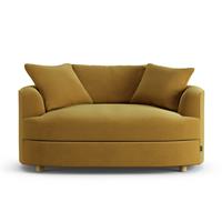 Habitat Sacha Fabric Cuddle Chair - Gold - Ash Leg
