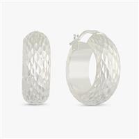 Revere Sterling Silver Diamond Cut Hoop Earrings