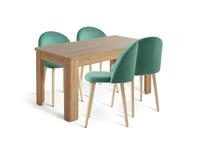 Argos Home Miami Extending Table & 4 Imogen Green Chairs