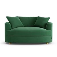 Habitat Sacha Fabric Cuddle Chair - Green - Ash Leg