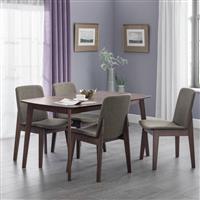 Julian Bowen Kensington Pair of Fabric Dining Chairs - Brown