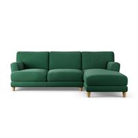 Habitat Askem Fabric Right Hand Corner Sofa - Green -Ash Leg