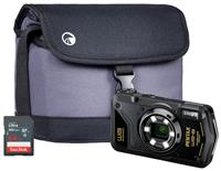 Pentax WG-8 20MP 5x Zoom Compact Digital Camera Combo- Black