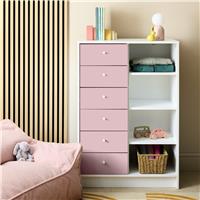 Argos Home Kids Malibu 6 Drawer Chest - Pink & White