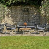 Pacific Bazel 4 Seater Metal Garden Sofa Set - Grey