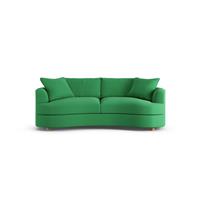 Habitat Sacha Fabric 3 Seater Sofa - Emerald Green - Ash Leg