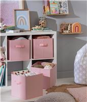 Argos Home Set of 4 Kids Boxes - Pink