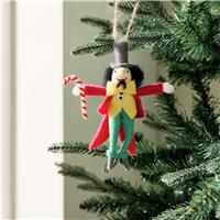 Habitat Single Felt Willy Wonka Hanging Christmas Ornament