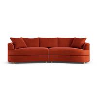 Habitat Sacha Velvet 4 Seater Sofa - Burnt Orange - Ash Leg