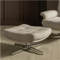 Habitat Dawson Fabric Swivel Footstool - Natural