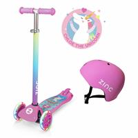 Zinc Combo : 3 Wheel Unicorn Scooter & Helmet