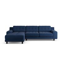 Habitat Hendricks Left Hand Corner Sofa - Navy - Black Leg