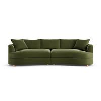 Habitat Sacha Velvet 4 Seater Sofa - Moss Green - Ash Leg