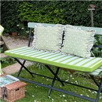 rucomfy Stripe Garden Bench Cushion - Green & White