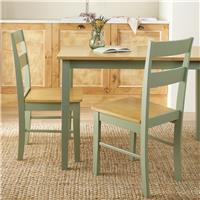 Argos Home Chicago Pair of Solid Wood Dining Chairs - Sage