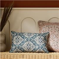 Habitat Chenille Tapestry Print Cushion - Blue - 30x50cm