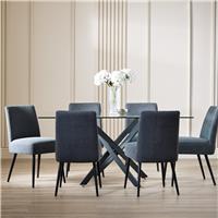 Argos Home Blake Black Dining Table & 4 Charcoal Chairs