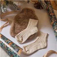 Habitat Brown Faux Fur Cover Hot Water Bottle With Socks