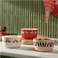 Habitat x Scion Christmas 3 Piece Stoneware Nibble Bowls